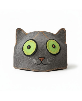 Chapeau de sauna « Yeux verts de chat » ACCESSOIRES DE SAUNAS