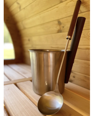 Louche longue avec manche en bois thermo-traité 100 ml. ACCESSOIRES DE SAUNAS