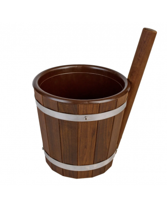Seau de 5 L en bois thermo-traité avec insert en acier inoxydable ACCESSOIRES DE SAUNAS