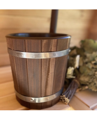 Seau de 5 L en bois thermo-traité avec insert en acier inoxydable ACCESSOIRES DE SAUNAS