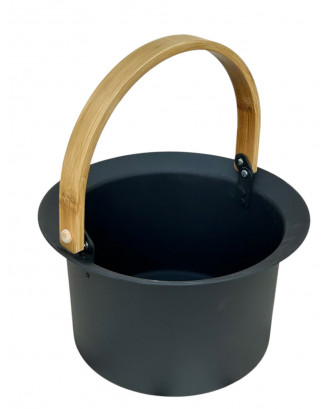 Seau en acier inoxydable peint en noir, 5 L ACCESSOIRES DE SAUNAS