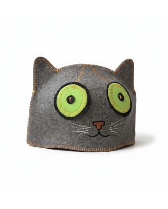 Chapeau de sauna « Yeux verts de chat » ACCESSOIRES DE SAUNAS
