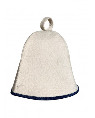 Chapeau de Sauna - Blanc Avec Bande Bleue ACCESSOIRES DE SAUNA