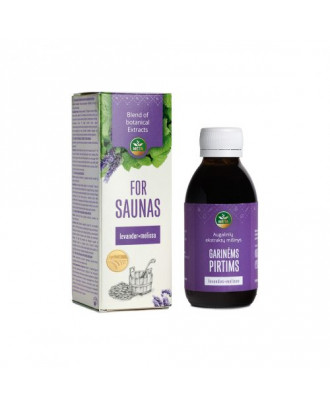 Mélange d'extraits pour saunas aux huiles essentielles de lavande et de mélisse, 150 ml AROMES DE SAUNA ET SOINS DU CORPS