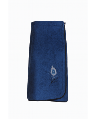 Tablier de sauna brodé « Plume », bleu, XXXL Tablier de sauna brodé « Plume », bleu, XXXL ACCESSOIRES DE SAUNAS