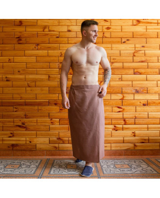 Sauna Homme / Femme / Serviette Gaufrée Unisexe (Kilt) 75X150cm Marron