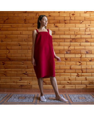 Serviette Gaufrée Sauna Femme (Kilt) 75X150cm Rouge