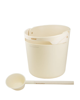 Accessoires pour sauna - Seau et louche Harvia Helmi, ivoire Accessoires pour sauna - Seau et louche Harvia Helmi, ivoire ACCESSOIRES DE SAUNAS