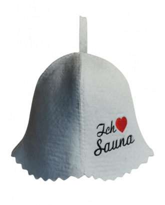 Chapeau de Sauna - Ich Liebe Sauna, 100% laine ACCESSOIRES DE SAUNA