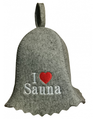 Chapeau de Sauna - I Love Sauna, 100% laine ACCESSOIRES DE SAUNA