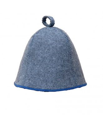 Chapeau de Sauna Gris Avec Bande Bleue