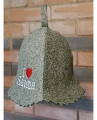 Chapeau de Sauna - I Love Sauna, 100% laine ACCESSOIRES DE SAUNA
