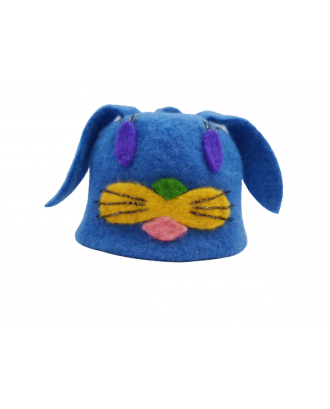 Chapeau de sauna pour enfants Bunny, bleu, 100% laine ACCESSOIRES DE SAUNA