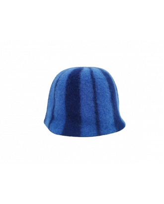 Bonnet de sauna- bleu rayé, 100% laine
