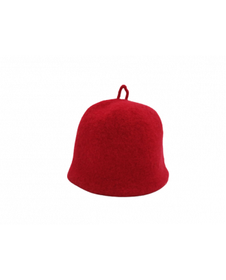 Chapeau de sauna - rouge, 100 % laine