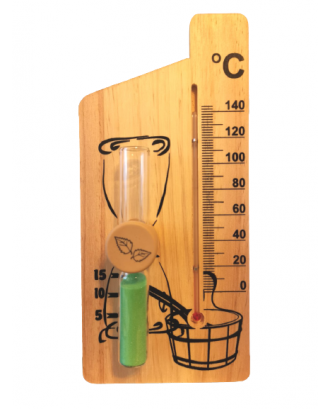 Thermomètre avec sablier pour sauna