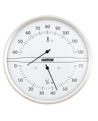 Thermomètre-hygromètre Harvia, acier, blanc ACCESSOIRES DE SAUNAS