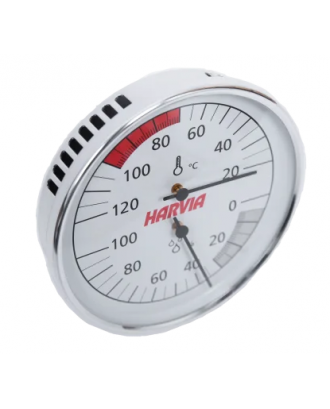 Hygromètre - Thermomètre HARVIA, couleur acier inoxydable ACCESSOIRES DE SAUNAS