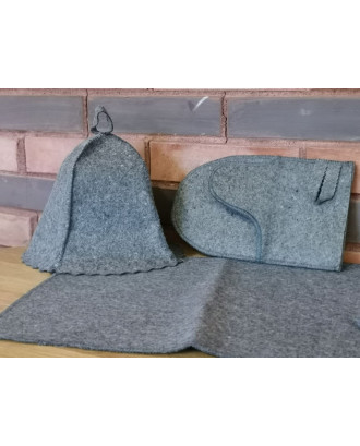 Sauna Felt Glowe (1pcs) feutre de sauna mat (1pcs) chapeau de feutre de sauna (1pcs) SET 100% laine ACCESSOIRES DE SAUNA