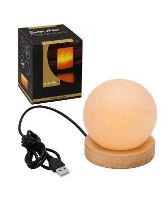 Lampe de sel de l'Himalaya SAUFLEX, ronde, 1-2 kg, USB ACCESSOIRES DE SAUNAS