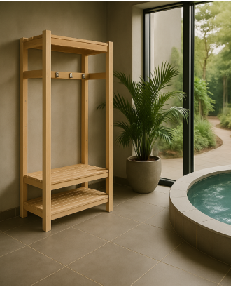 Porte-manteau S pour l'antichambre du sauna, en aulne ACCESSOIRES DE SAUNAS Porte-manteau S pour l'antichambre du sauna, en aulne ACCESSOIRES DE SAUNAS