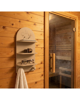 Étagère de rangement pour l'antichambre du sauna, en contreplaqué de bouleau ACCESSOIRES DE SAUNAS Étagère de rangement pour l'antichambre du sauna, en contreplaqué de bouleau ACCESSOIRES DE SAUNAS