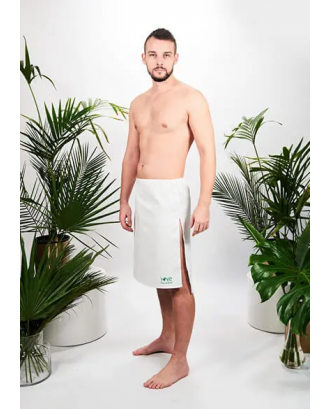 Tenue de sauna 100% naturelle, kilt homme, blanc