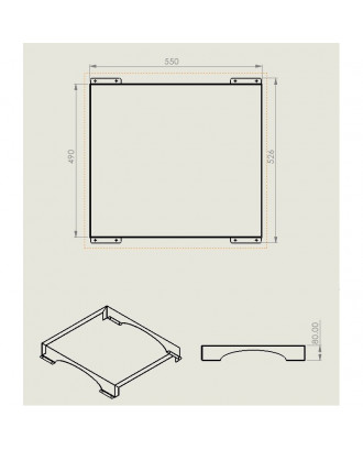 Base de sol pour sauna 49x55cm POÊLES DE SAUNA À BOIS