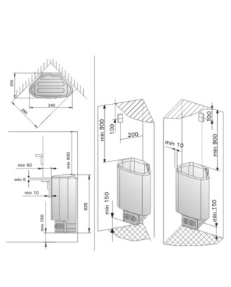 Poêle de sauna électrique Harvia Delta D23, 2,3 kW, noir, avec commande intégrée RÉCHAUFFEURS ÉLECTRIQUES DE SAUNA