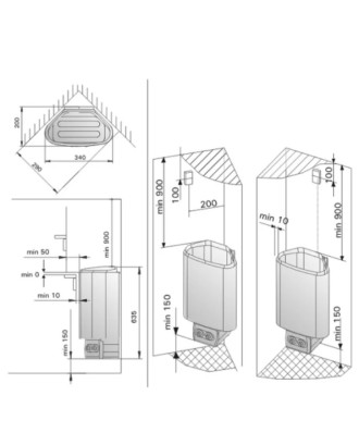 Poêle de sauna électrique Harvia Delta D23, 2,3 kW, noir, sans unité de contrôle RÉCHAUFFEURS ÉLECTRIQUES DE SAUNA