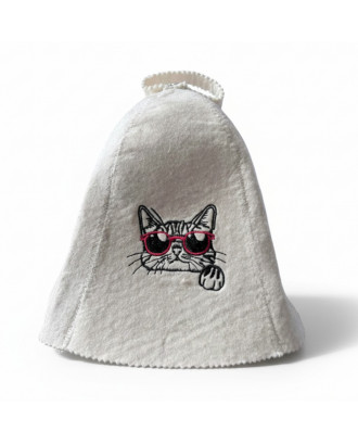 Chapeau de sauna - chat, blanc Chapeau de sauna - chat, blanc ACCESSOIRES DE SAUNAS