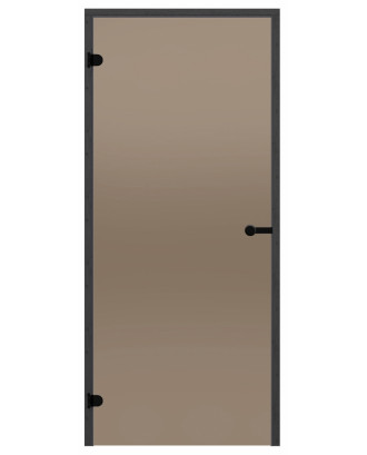 Portes de sauna en verre HARVIA 8x21 Bronze (cadre en pin noir) PORTES DE SAUNA
