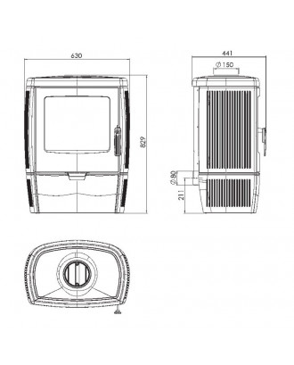 Poêle en fonte Alberto 8,6 kW POÊLES CHAUFFANTS