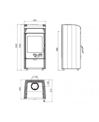 Poêle en fonte Vesta 9 kW POÊLES CHAUFFANTS