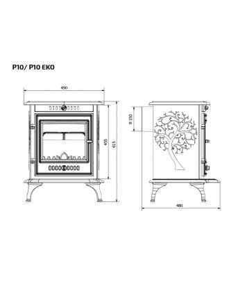 Poêle en fonte KAWMET P10 6,8 kW ECO POÊLES CHAUFFANTS