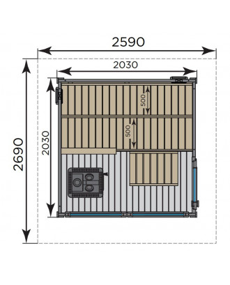 SAUNA EXTÉRIEUR HARVIA SOLIDE COMPACT VISION SLDCV01PS SAUNA EXTÉRIEUR