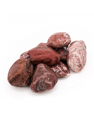 Pierres de sauna SAUFLEX - Jaspe rouge, 10-15 cm, 15 kg, arrondies PIERRES DE SAUNA