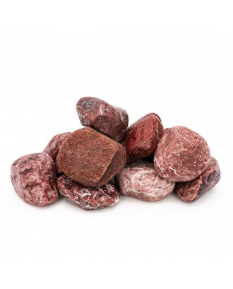Pierres de sauna SAUFLEX - Jaspe rouge, 10-15 cm, 15 kg, arrondies PIERRES DE SAUNA