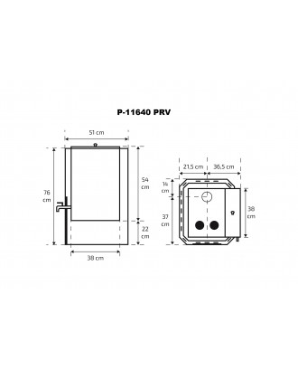 Poêle de sauna Skamet – P-11640 PRV, chauffe-eau – droit, avec vitre POÊLES DE SAUNA À BOIS