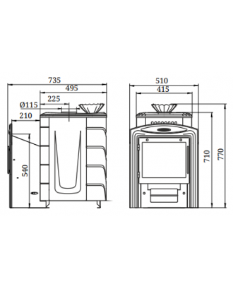 Poêle Sauna TMF Geyser Mini 2016 Inox Vitra anthracite (35103) Poêles Sauna TMF
