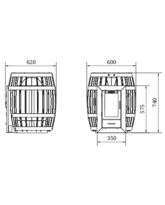 Poêle de sauna TMF Sayany Inox Lyumina, canal chort CE (29400) Poêles Sauna TMF