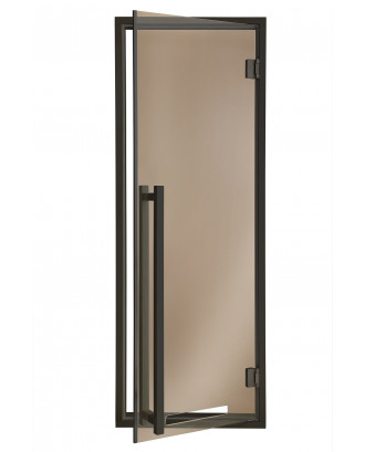 Porte de sauna publicitaire moderne, Aspen, bronze 90x210cm PORTES DE SAUNA