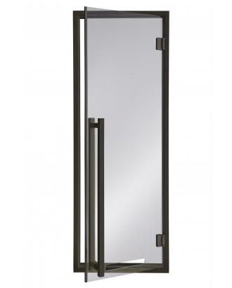 Porte de sauna publicitaire moderne, Aspen, gris 90x210cm PORTES DE SAUNA
