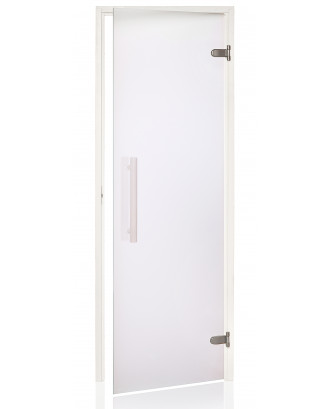 Publicité pour porte de sauna blanc, tremble, transparent mat, 90x200cm