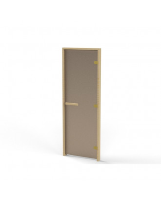 Porte de Sauna, Pin, Verre Bronze Mat 8mm 70x190cm PORTES DE SAUNA