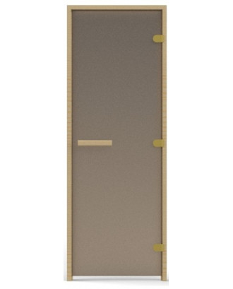 Porte de Sauna, Pin, Verre Bronze Mat 8mm 70x190cm