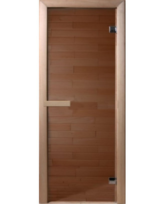 Porte de Sauna, Pin, Verre Bronze 6mm 70x190cm, Aimant PORTES DE SAUNA