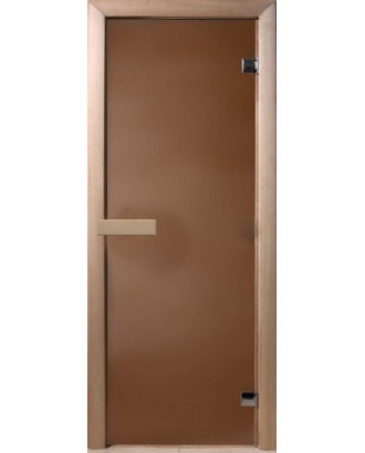 Porte de sauna, pin, verre bronze mat 6 mm 70 x 180 cm, aimant