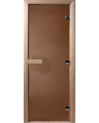 Porte de sauna, Aulne, Verre bronze mat 8 mm 70x180 cm, Aimant