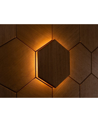 Élément décoratif Hexa Thermo, Abachi, LED ECLAIRAGE SAUNA ET HAMMAM Élément décoratif Hexa Thermo, Abachi, LED ECLAIRAGE SAUNA ET HAMMAM